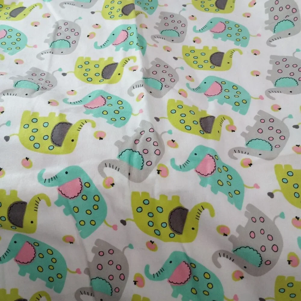 Joann Elephant Flannel Fabric 1.5 Yards Cotton Nursery Baby Animals Sewing
